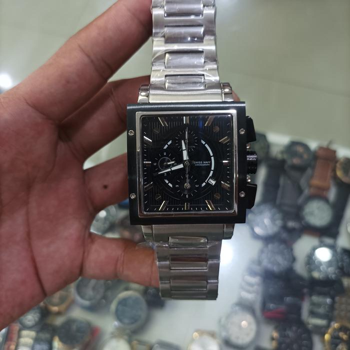 Jam Tangan Original Swiss navy 6835 Chronograph black purple