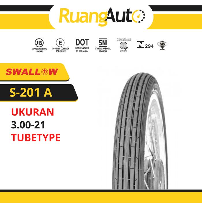 BAN LUAR SEPEDA MOTOR SWALLOW S-201 A SPRINTER 300-21 RING 21 TUBETYPE