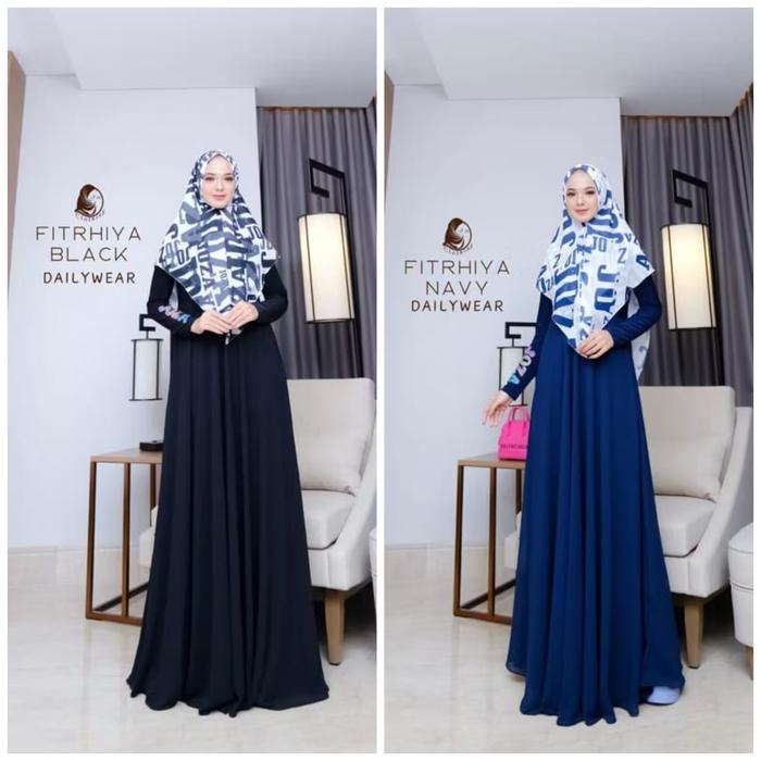 fitrhiya series by joza clothing fitrhiya navy joza fitrhiya black joza gamis hitam joza dress navy
