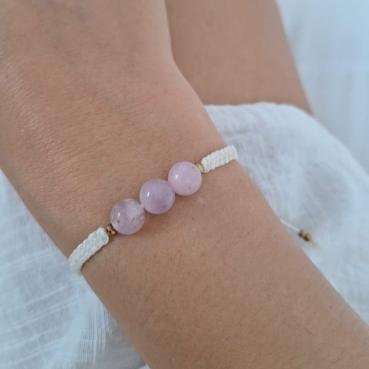 Gelang Tali Macrame Wanita Original Crystal Moon - TRIPLE AMETHYST