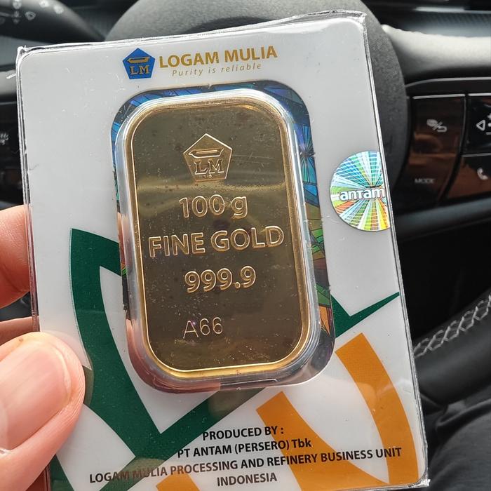 (185 jt) Antam Logam Mulia Emas 100 gram LM 100gr Certieye