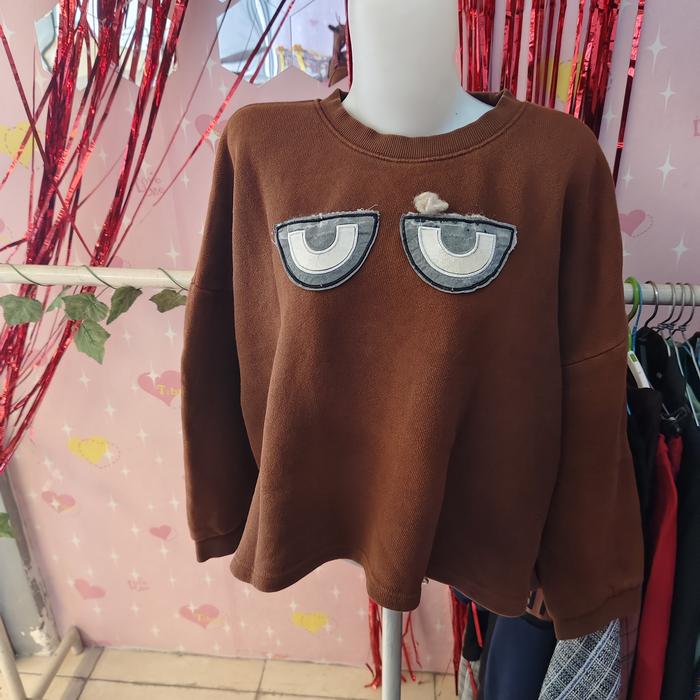 preloved crewneck coklat batwing