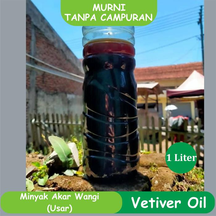 1liter minyak akar wangi usar madu murni  dari penyulingan vetiver pure essential oil tanpa campuran