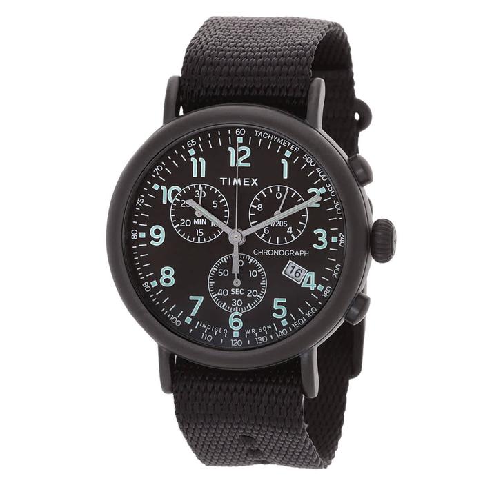 jam tangan TW2T21200 Timex Standard Chrono Chronograph Quartz Black Dial Watch TW2T21200