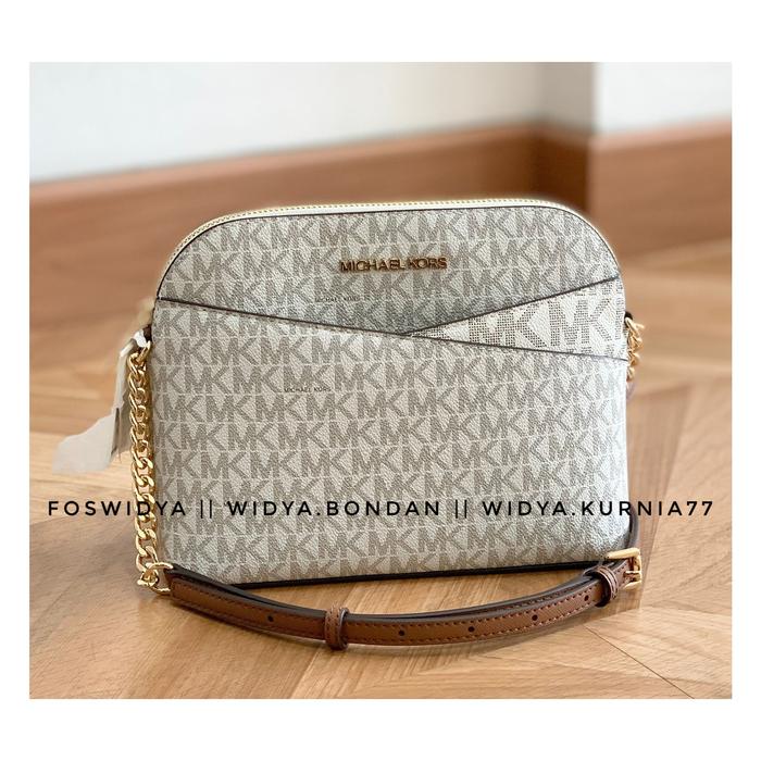 Tas MKors Jet Set Dome Crossbody Signature Vanilla Brown - NWT
