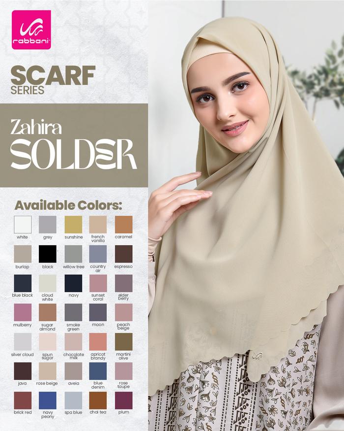 Kerudung ZAHIRA SOLDER RABBANI MODEL gelombang kecil best seller