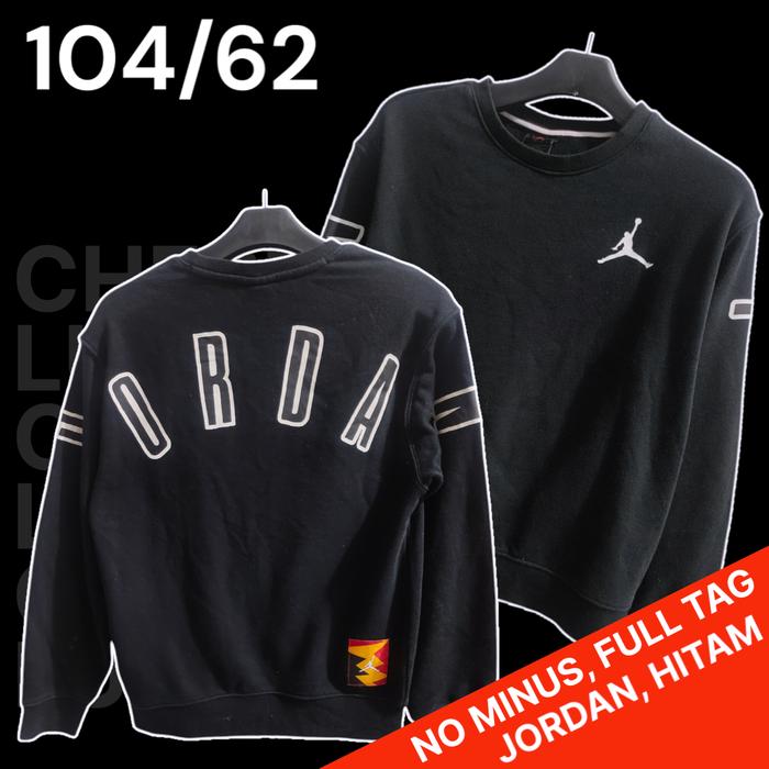 Sweater Hitam NBA Air Jordan ORIGINAL/Crewneck Hitam NBA Jordan, Bekas
