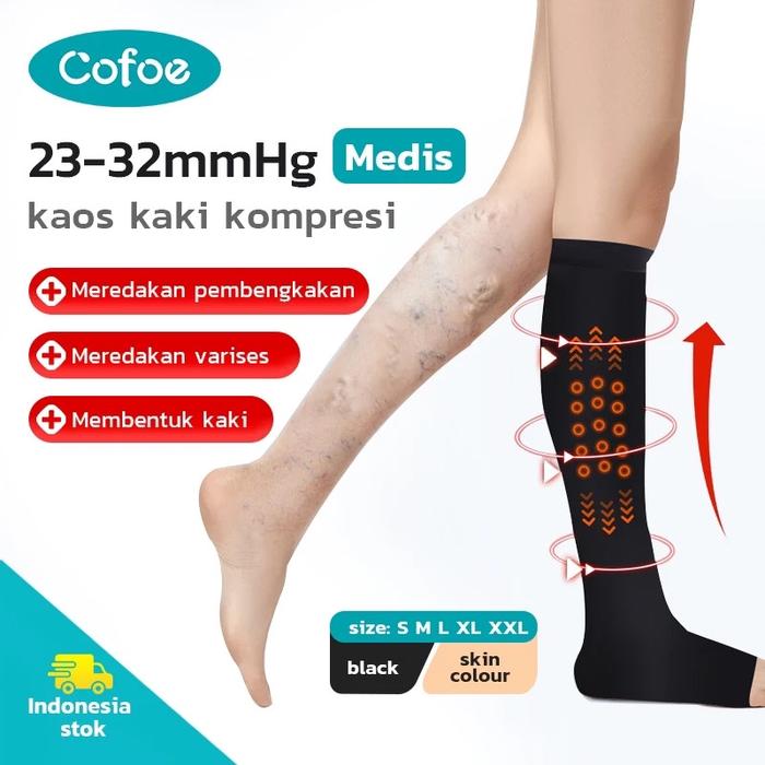 Kaos Kaki Kompresi Varises Wanita Pria Medical Compresion Stocking Varises Cofoe