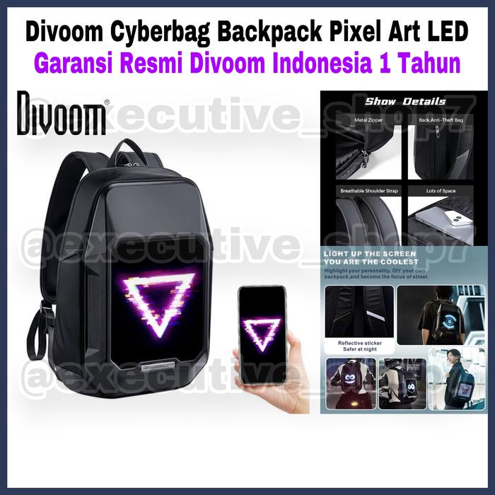 Divoom Cyberbag Backpack Pixel Art LED - Garansi Resmi Divoom Indonesia 1 Tahun