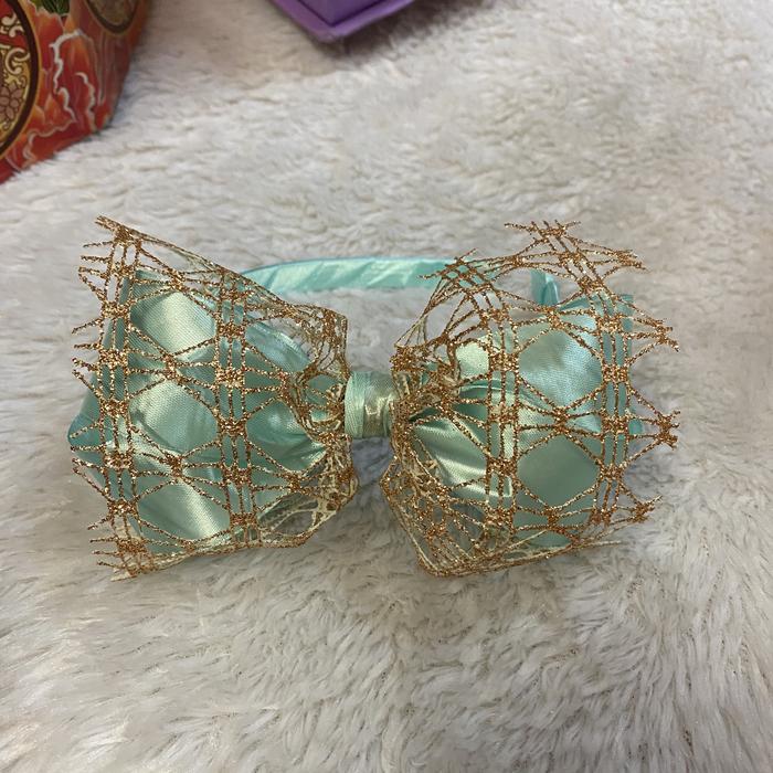 Bando Anak-anak Dewasa Tosca Biru Hijau Gold , mix Emas , Bandana Anak Dance Arisan Samaan Party