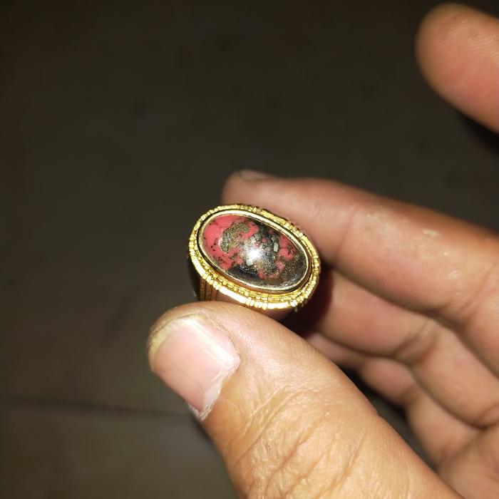 batu pirus merah lawasan serat emas