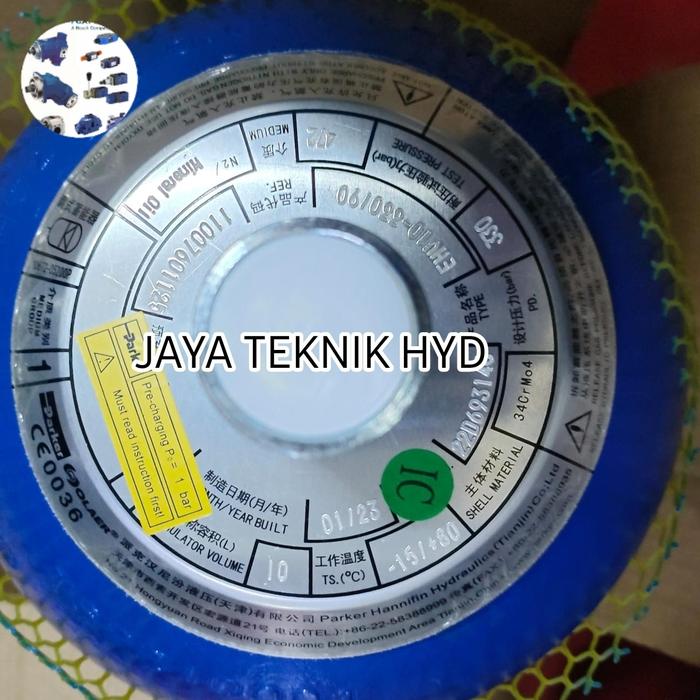 ACCUMULATOR EHV-10LTR-330BAR GAS VALVE 22MM (10LITER) model bantet OLAER PARKER