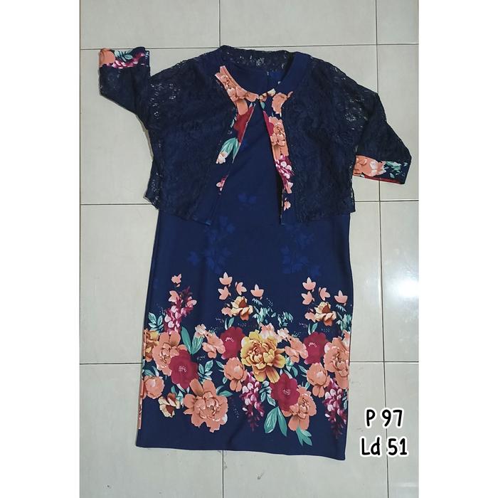 PL - dress set cardigan wanita cardi brukat mewah pakaian pesta blazer