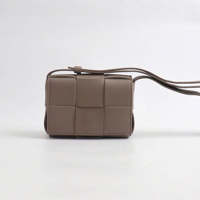 BV Candy Cassette Shoulder Bag Taupe Size 13 x 8 x 5cm