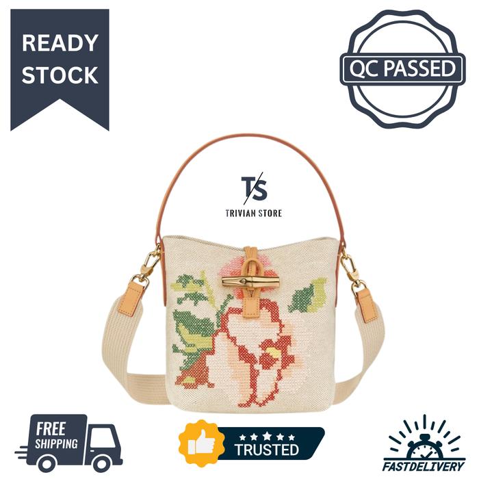 LC Roseau Essential  Fleurs Bucket Handbag Crossbody Shoulder Bag ORIGINAL