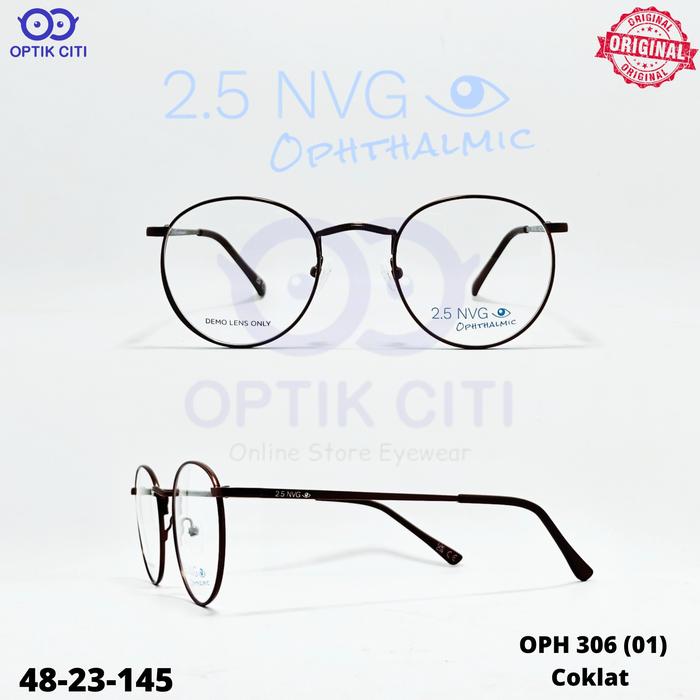 Frame Kacamata Pria Wanita Bulat NVG 306 by Essilor Original