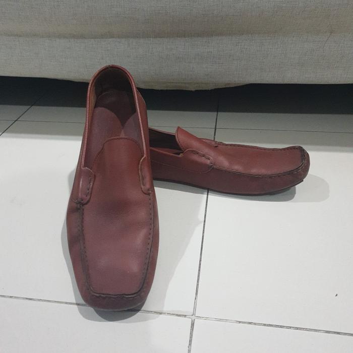SALVATORE FERRAGAMO LOAFERS SEPATU SIZE UK11 BURGUNDY BROWN COKLAT NOT SNEAKERS TODS