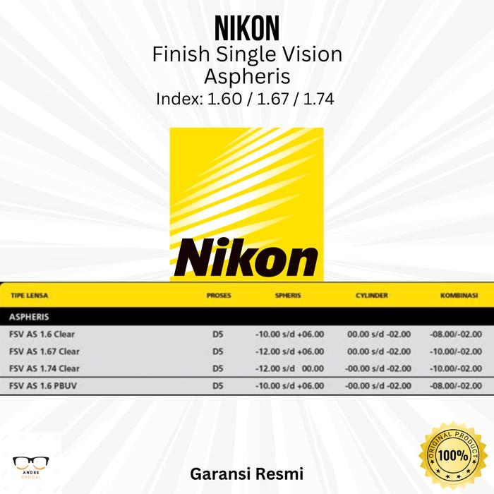 Lensa Kacamata Nikon FSV Aspheris - Seecoat Next