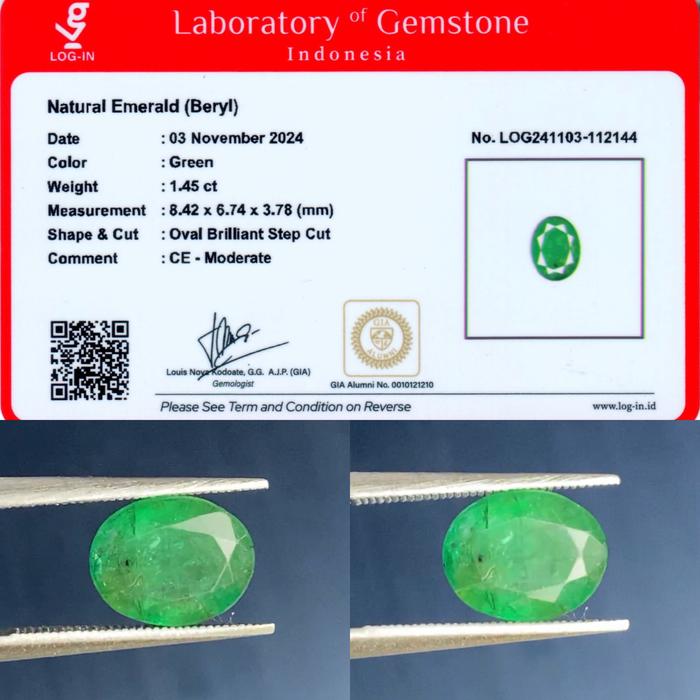 Natural Zamrud Emerald Beryl 1,45 ct Memo LOGIN