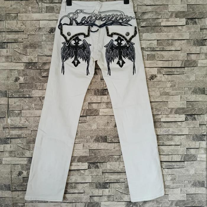 ( size 28 inch ) celana red pepper cross and wings biker jeans