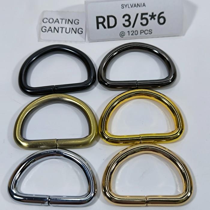 RD 3/5*6 @12, Ring Kawat Besi Bentuk D Ukuran 32mm Tebal 5mm Coating Gantung dan Barrel, Per 12 pcs