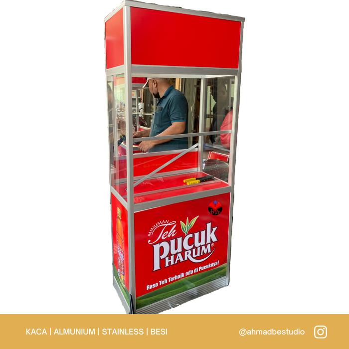 Gerobak Alumunium - Etalase Kaca Jualan (BOOTH STAND FOOD COURT)