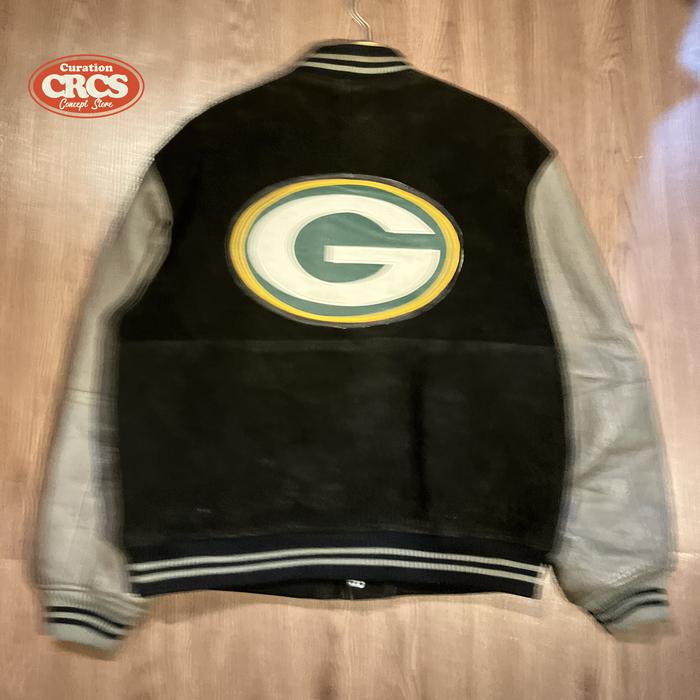 NFL G Packer Leather Sleeve Varsity Jacket