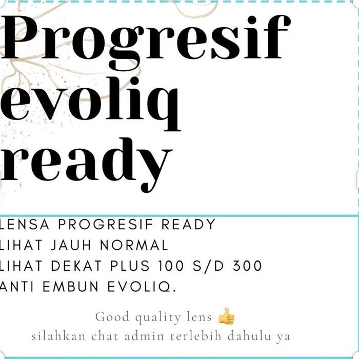 Lensa Progresif Evoliq Ukuran Ready Lihat Jauh Normal Terlaris