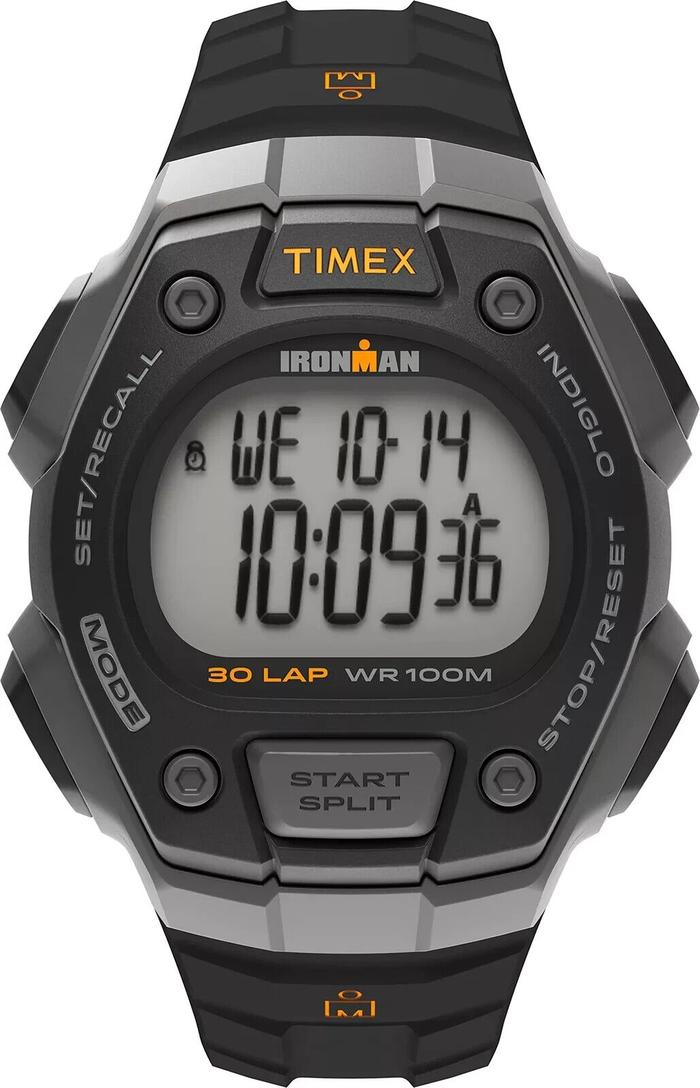 Timex T5K821, Men's Ironman 30-Lap Resin Watch, Alarm, Indiglo, Chronograph, NEW