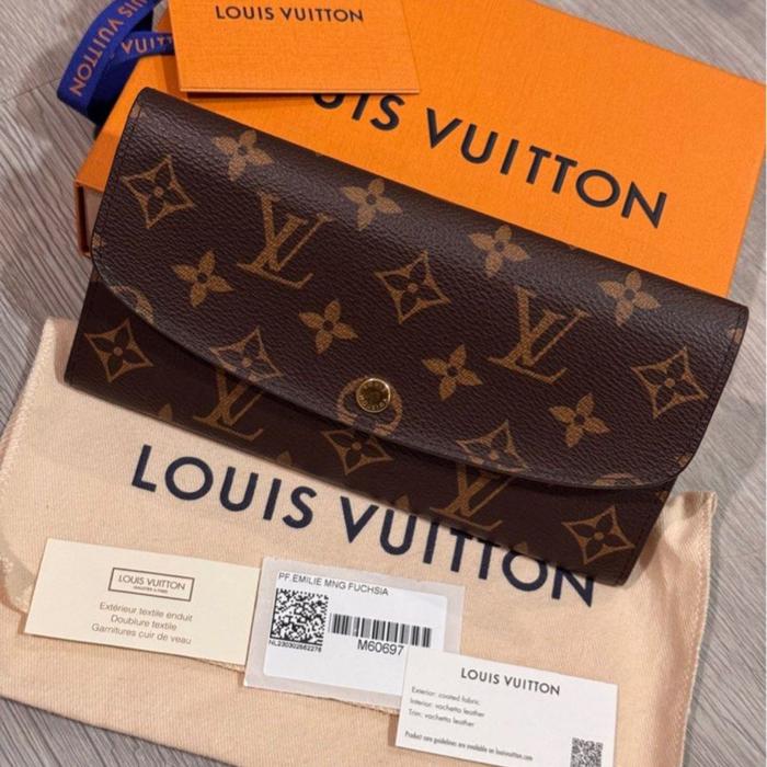 Louis Vuitton Emilie Wallet Fuchsia 2023 Complete Set