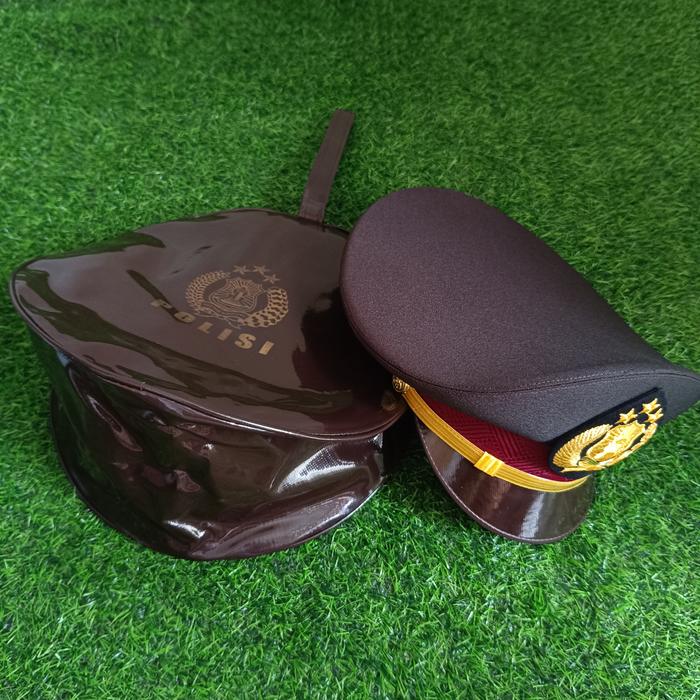 Tempat Topi Polisi / Tas Pet Polisi / Tas Pet Coklat Polisi