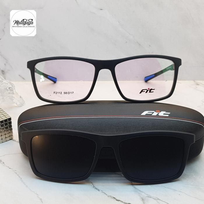 Kacamata Pria Original Fit F2112 Color 1-2 NEW FRAME SPORTY CLIP ON POLARIZE