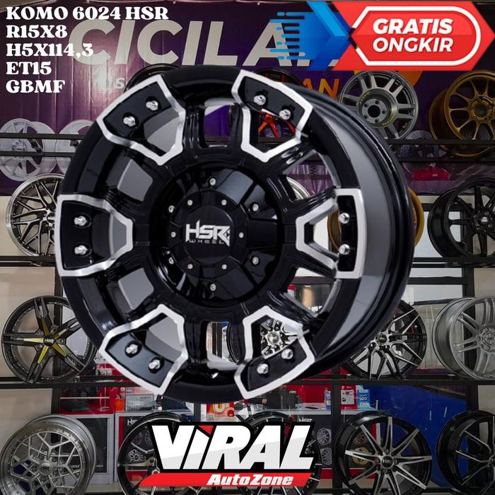 Velg Mobil R15 Untuk Rush, Ertiga, Carry dll HSR KOMO Ring 15 Hitam dop