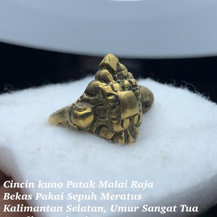 Cincin Kuningan Kuno Petak Malay Asli