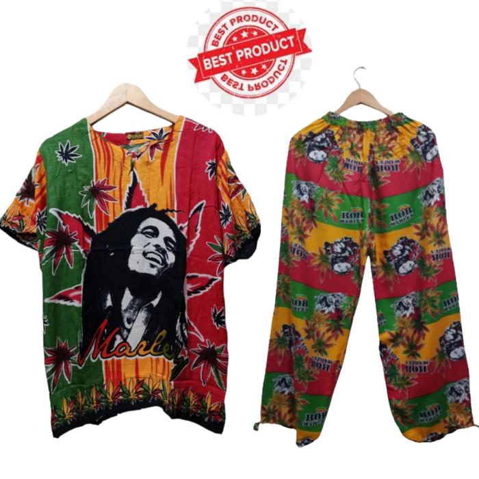 Setelan bob marley/ setelan pria wanita/ setelan bob marley rasta