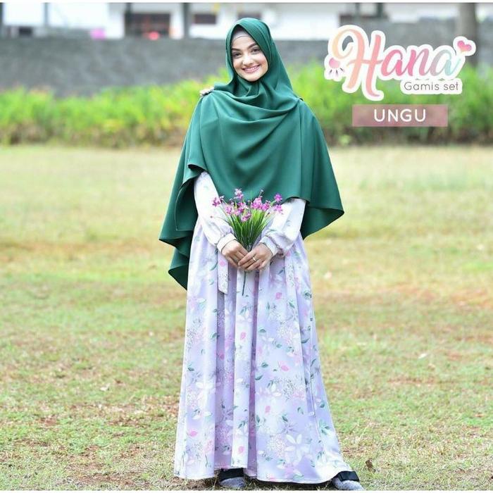 preloved gamis set hana ungu gerai saffa /gerai cinta size s