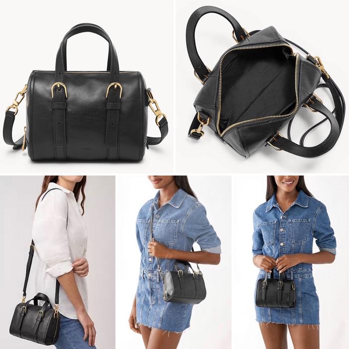 tas wanita fossil carlie mini satchel black sj
