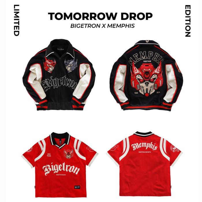 Btr x Memphis varsity t-shirt Memphis x Bigetron Original resmi bnip
