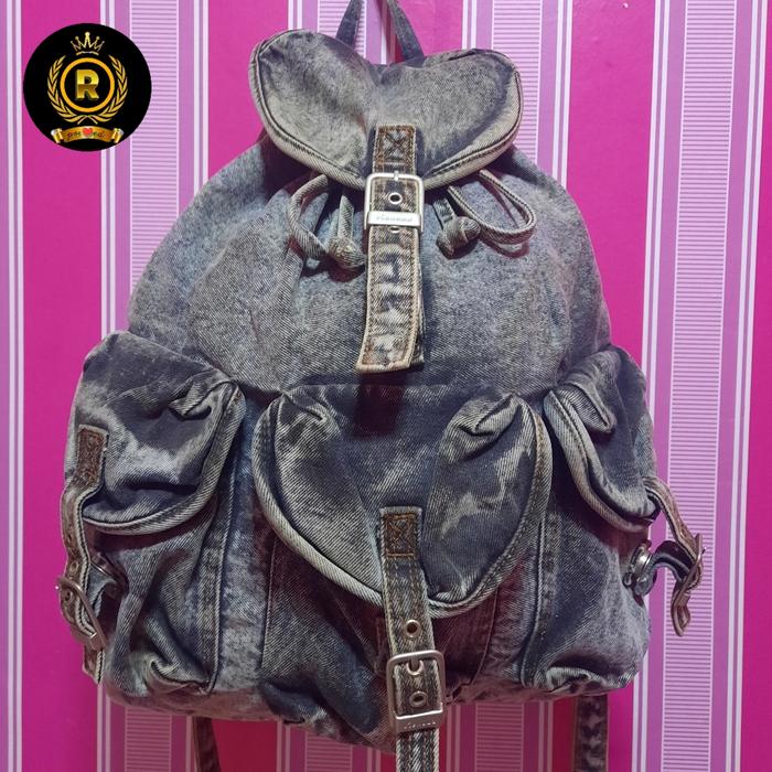 Genova Authentic Denim Backpack Ransel Jeans