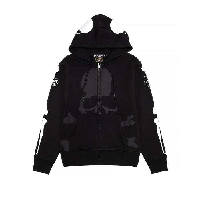 MASTERMIND Japan World x Vanson Leather Bone Zip Hoodie Black 2024