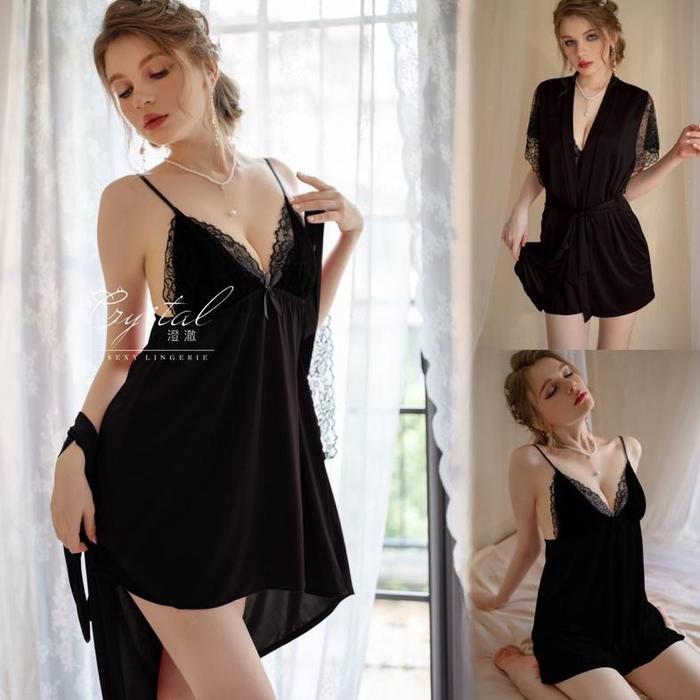 BTK Crystal Lingerie Sexy Kimono Bigsize / Baju Tidur Lingerie Sexy Wanita / Sexy Lingerie Kimono Dr