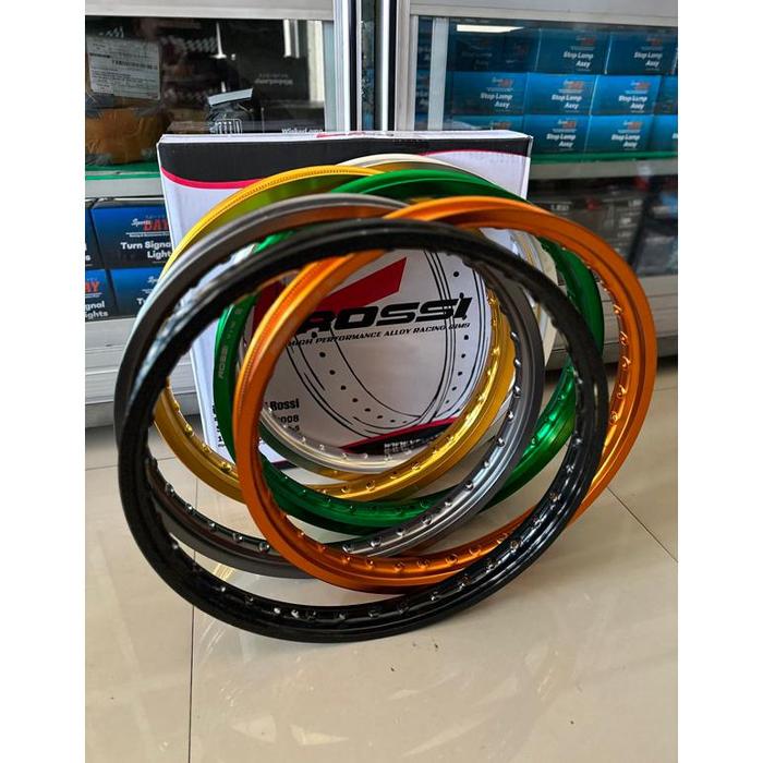 VELG ROSSI HITAM GILAP GLOSY SILVER PUTIH KUNING GOLD HIJAU GREY TITANIUM ABU ABU ORANGE OREN 120 14
