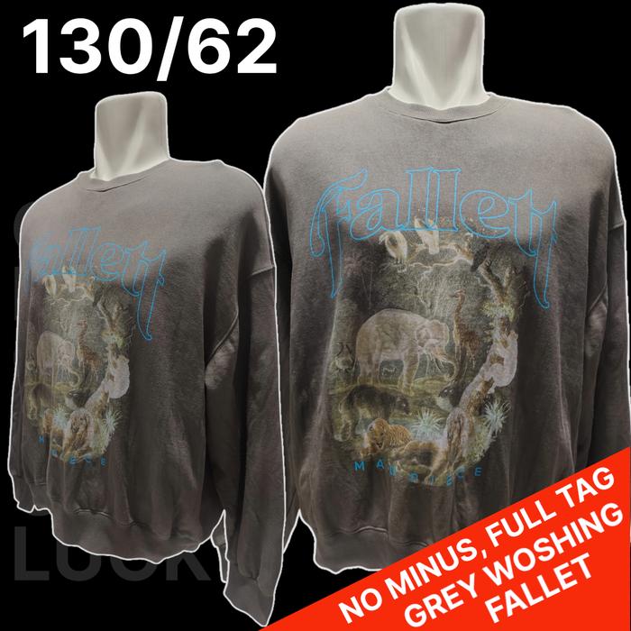 Crewneck Abu Wosh FALLET Ori/CN Grey Wosh Fallet Ori/Sweater Abu,Bekas
