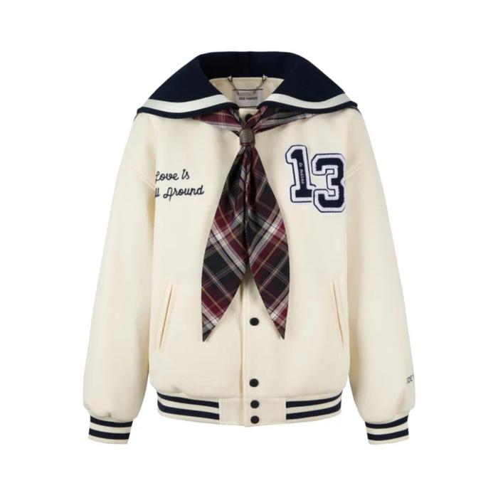 New 13 DE MARZO Sailor Collar Padded Coat Sugar Swizzle size S