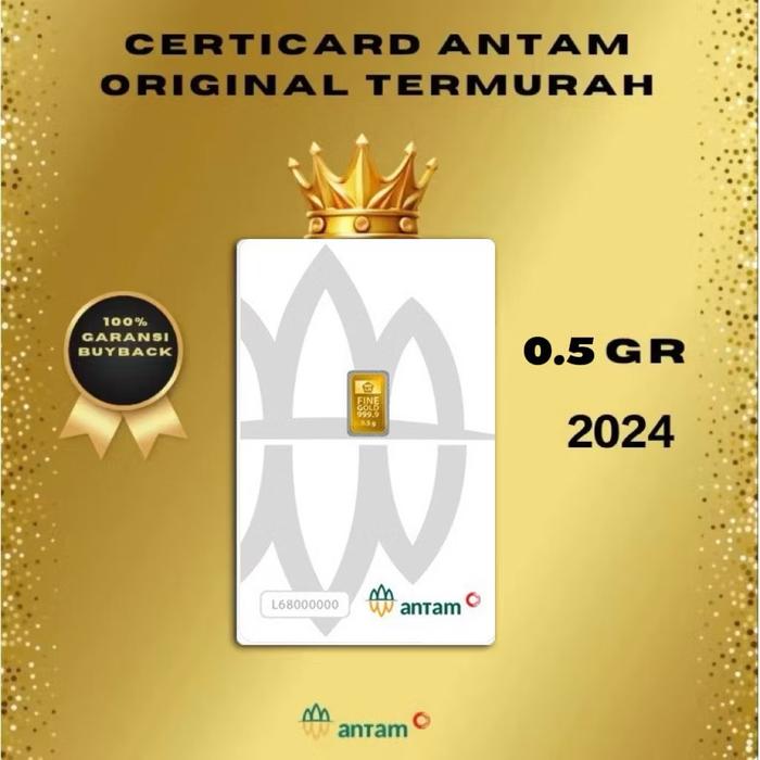 (Dalam stok)Gold 0.5 Gram Premium Emas Logam Mulia（LM）Hartadinata x Antam 0.5 gr Premium Pengiriman 