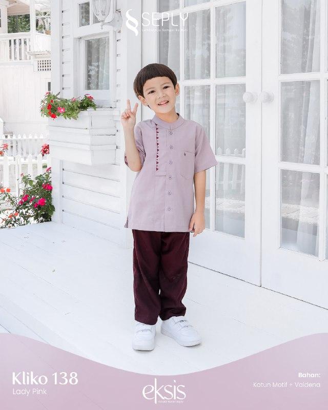 Seply Kliko 138 Baju Koko Anak Laki Laki Sarimbit Eksis 218 Eksis 219 Lengan Pendek Set Celana
