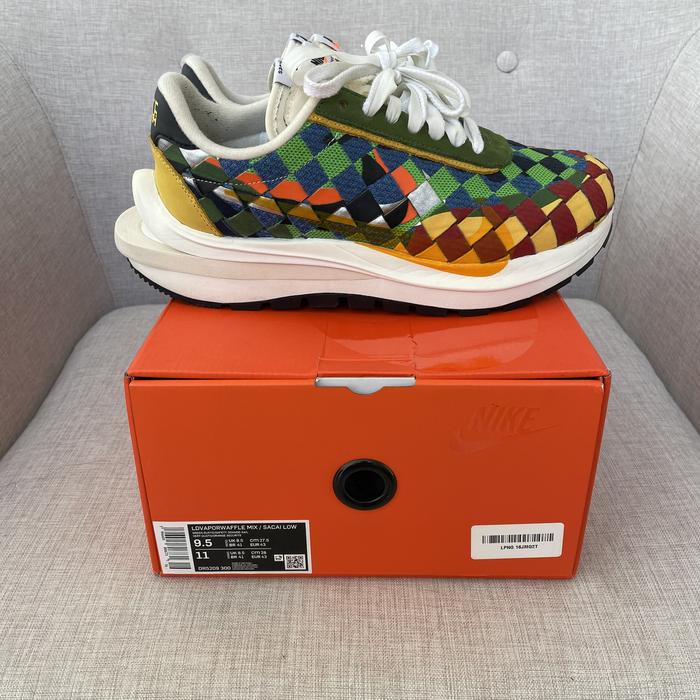 NIKE X SACAI JEAN PAUL GAULTIER Vaporwaffle woven Gusto Green