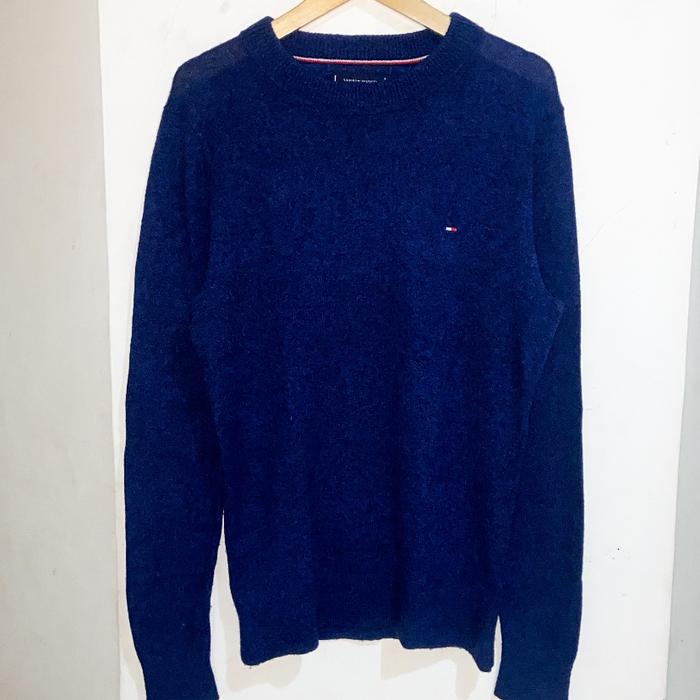 Knitwear Rajut Tommy Hilfiger Blue Navy Hoodie Sweater Jaket