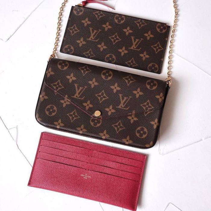 Louis Vuitton LV Felicie WOC Wallet on Chain Monogram Fuschia