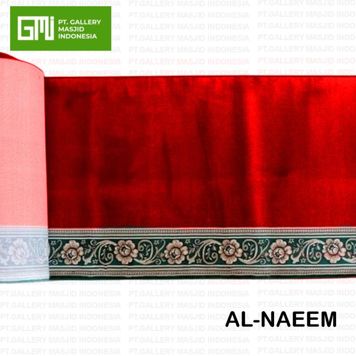 Karpet Masjid 1 roll Tebal dan Empuk Al NAEEM Warna Merah / Karpet Mushola Meteran 1.2x6m